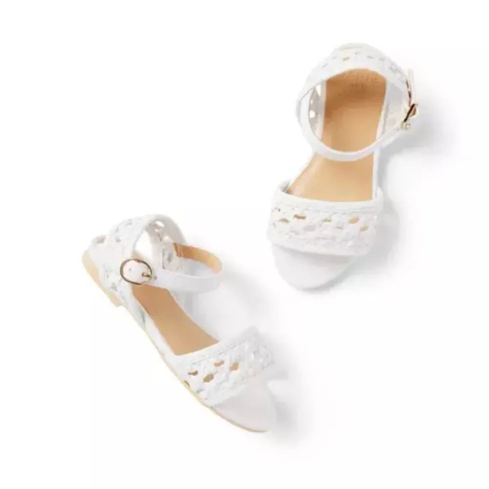 Janie and Jack 100048891 Girls white Woven Sandal NWT